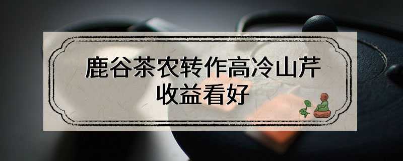 鹿谷茶农转作高冷山芹 收益看好