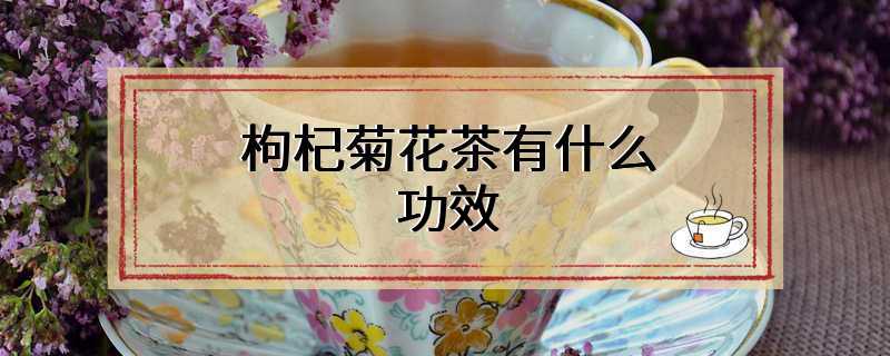 枸杞菊花茶有什么功效