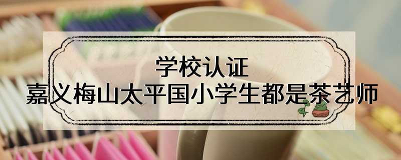 学校认证 嘉义梅山太平国小学生都是茶艺师