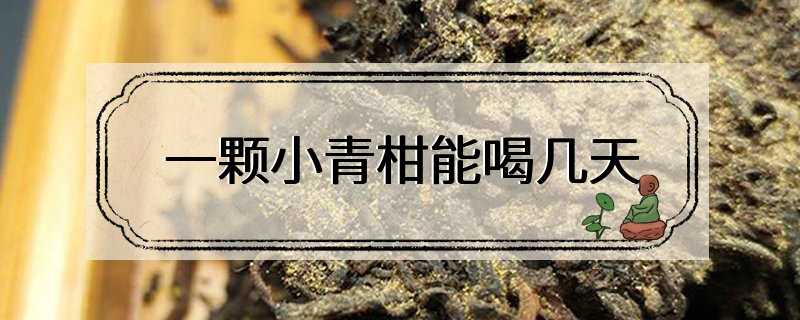 一颗小青柑能喝几天