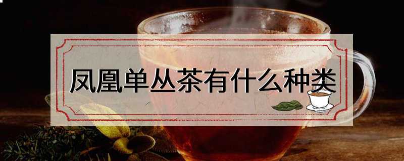 凤凰单丛茶有什么种类