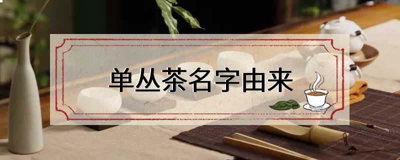 单丛茶名字由来