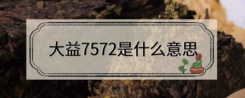 大益7572是什么意思