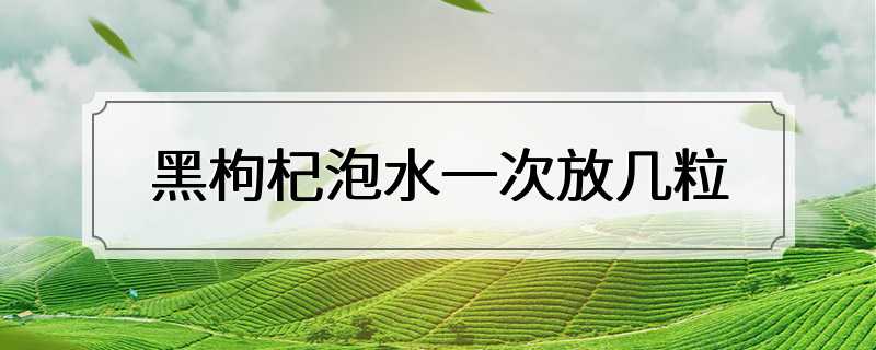 黑枸杞泡水一次放几粒