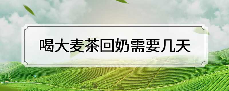 喝大麦茶回奶需要几天