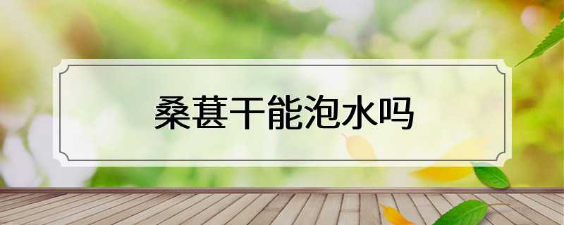 桑葚干能泡水吗